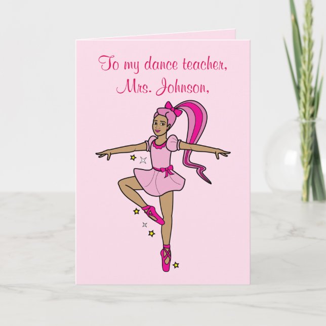 Dance Teacher Tack Anpassade Card (Framsida)