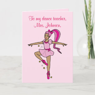Dance Teacher Tack Anpassade Card