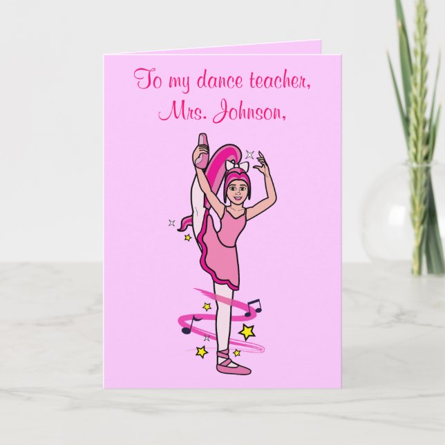 Dance Teacher Tack Anpassade Card (Framsida)
