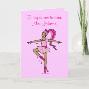 Dance Teacher Tack Anpassade Card Kort