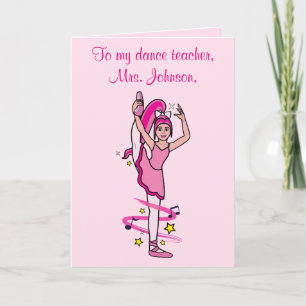 Dance Teacher Tack Anpassade Card Kort