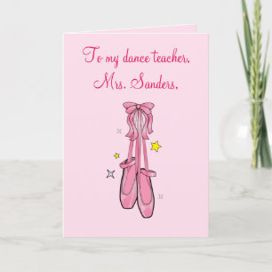 Dance Teacher Tack med Hanging Ballet Shoes Kort