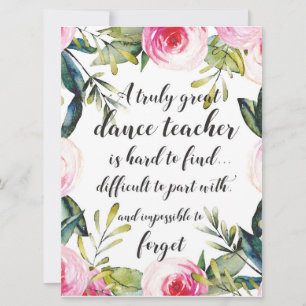 Dance Teacher Tack Önskemål för Dance Teacher Kort