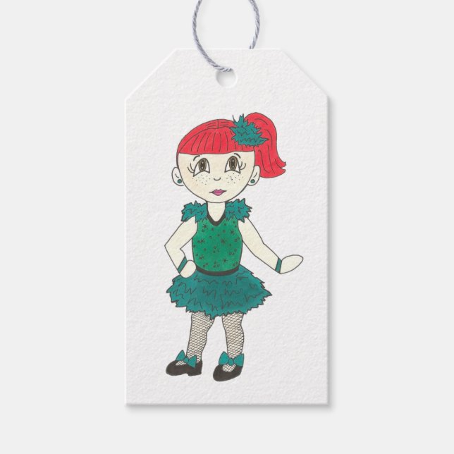 Dance Teacher Tap Dancing Girl Tapdanssklass Teal Presentetikett (Framsidan)