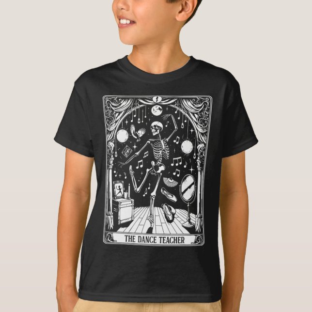 Dance Teacher Tarot Card Skeleton Dancing Ballet T Shirt (Framsida)