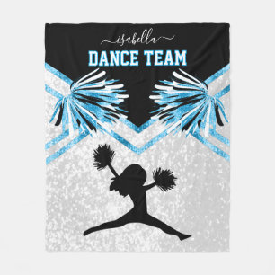 Dance Team Baby blue, Black and White Ull Blan Fleecefilt