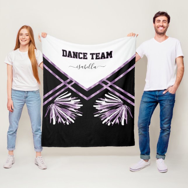 Dance Team Black, White and Lila Fleece Blanket (På plats)