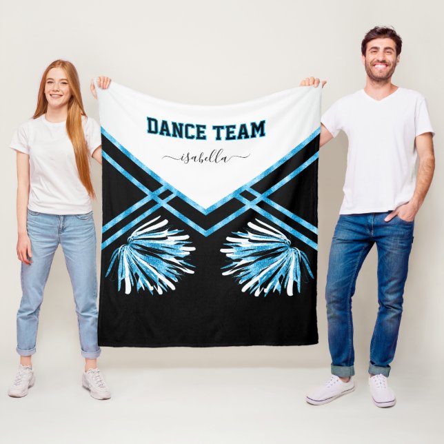 Dance Team Black, White och Baby blue Fleecefilt (På plats)