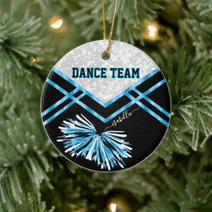 Dance Team Black, White och Baby blue Julgransprydnad Keramik
