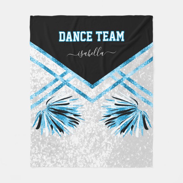 Dance Team Black, White och Baby blue Ull Blank Fleecefilt (Framsidan)