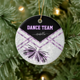 Dance Team Black, White och Lila Glitter Julgransprydnad Keramik