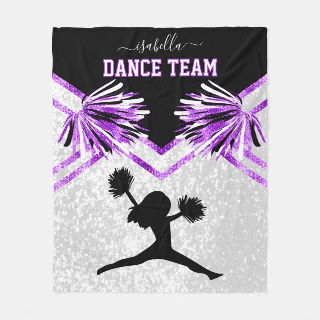 Dance Team Lila, Black and White Fleece Blanket (Framsidan)