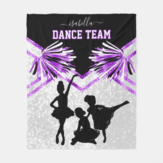 Dance Team Lila, Black and White Fleece Blanket (Framsidan)