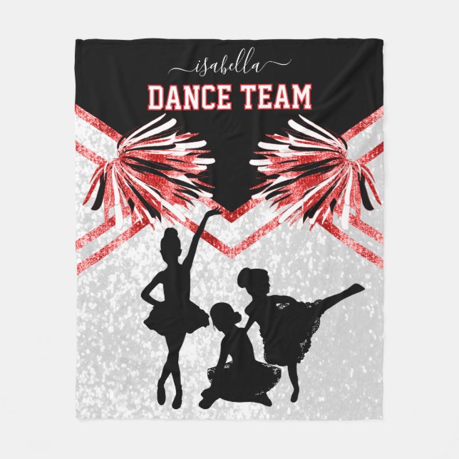 Dance Team Red, Black and White Fleece Blanket (Framsidan)