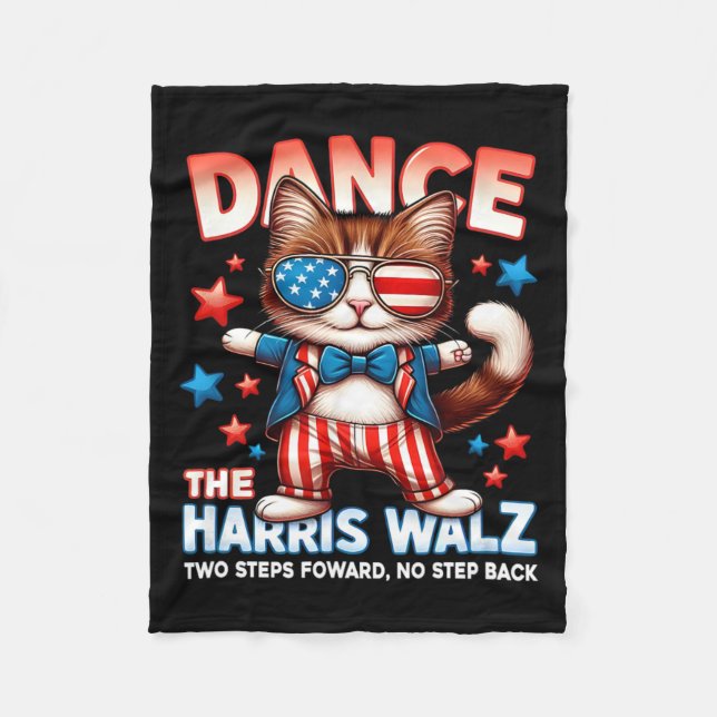 Dance the Harris Wheimer Funny Cat Dam Kamala H Fleecefilt (Framsidan)