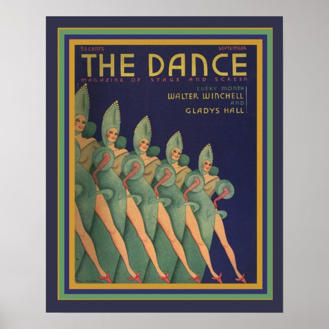 Dance-tidskriften Cover-Art Deco Poster 16 x 20 (Framsidan)