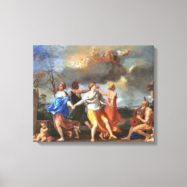 Dance to the Music of Time (av Nicholas Poussin) Canvastryck (Framsida)