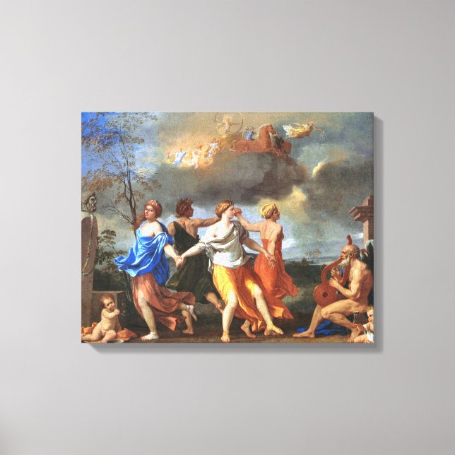 Dance to the Music of Time (av Nicholas Poussin) Canvastryck (Framsida)