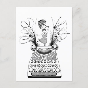 Dance to your own Music English Bull Terrier Vykort