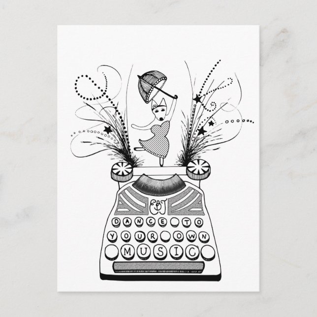 Dance to your own Music English Bull Terrier Vykort (Framsida)