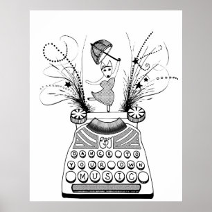 Dance to your own Music Lycklig Bull Terrier Poster