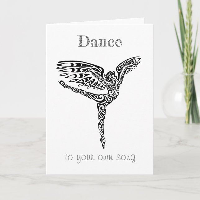 "Dance to your own Sång" Angel design Kort (Framsida)