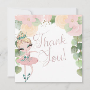DANCE & TWIRL BALLERINA BIRTHDAG BLOMMIGT TACK KORT