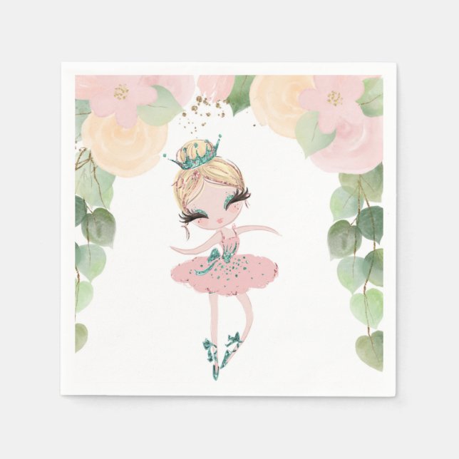 DANCE & TWIRL| BALLERINA BIRTHDAY | BLOMMIGT| PAPPERSSERVETT (Framsidan)