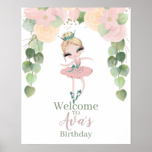 DANCE & TWIRL  BALLERINA BIRTHDAY   BLOMMIGT  POSTER