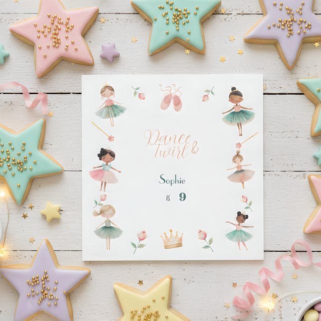 Dance & twirl Girl födelsedagsfest Pappersservett (Skapare uppladdad)