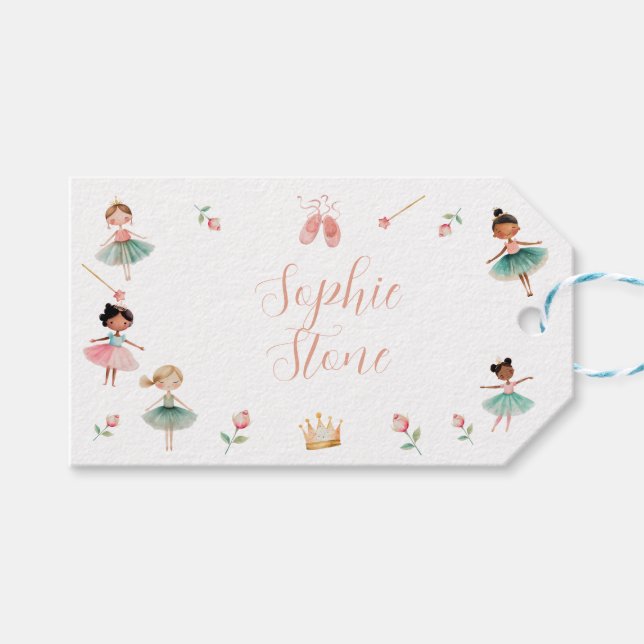Dance & twirl Girl födelsedagsfest Presentetikett (Framsidan (Horisontell))