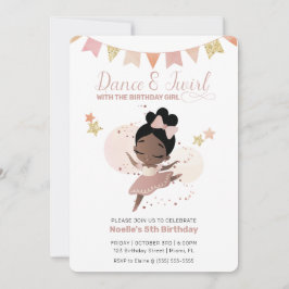 Dance & Twirl, Princess Ballerina Birthday Inbjudningar