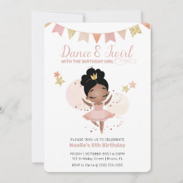 Dance & Twirl, Princess Ballerina Birthday Inbjudningar