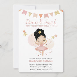 Dance & Twirl, Princess Ballerina Birthday Inbjudningar