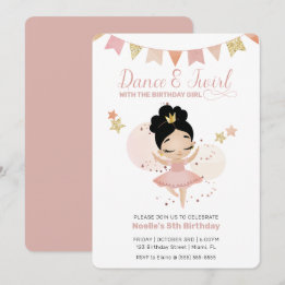 Dance & Twirl, Princess Ballerina Birthday Inbjudningar