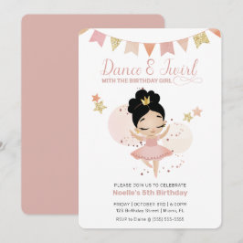 Dance & Twirl, Princess Ballerina Birthday Inbjudningar