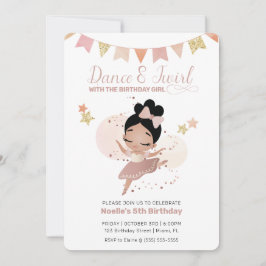 Dance & Twirl, Princess Ballerina Birthday Inbjudningar