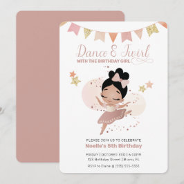 Dance & Twirl, Princess Ballerina Birthday Inbjudningar
