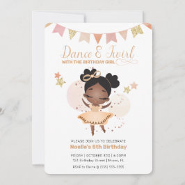 Dance & Twirl, Princess Ballerina w/Bow Birthday Inbjudningar