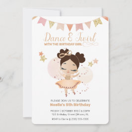 Dance & Twirl, Princess Ballerina w/Bow Birthday Inbjudningar