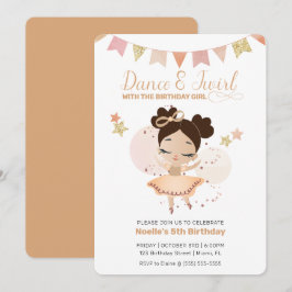 Dance & Twirl, Princess Ballerina w/Bow Birthday Inbjudningar