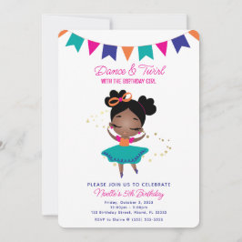 Dance & Twirl, Princess Ballerina w/Bow Birthday Inbjudningar