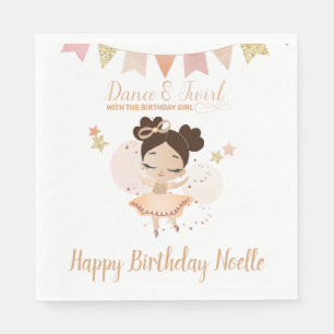 Dance & Twirl, Princess Ballerina w/Bow Birthday Pappersservett