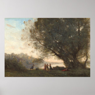 Dance under Träd - Jean-Baptiste - Corot Fine Art Poster