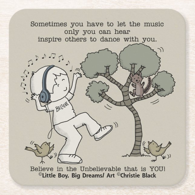 Dance Underlägg Papper Kvadrat (Framsidan)