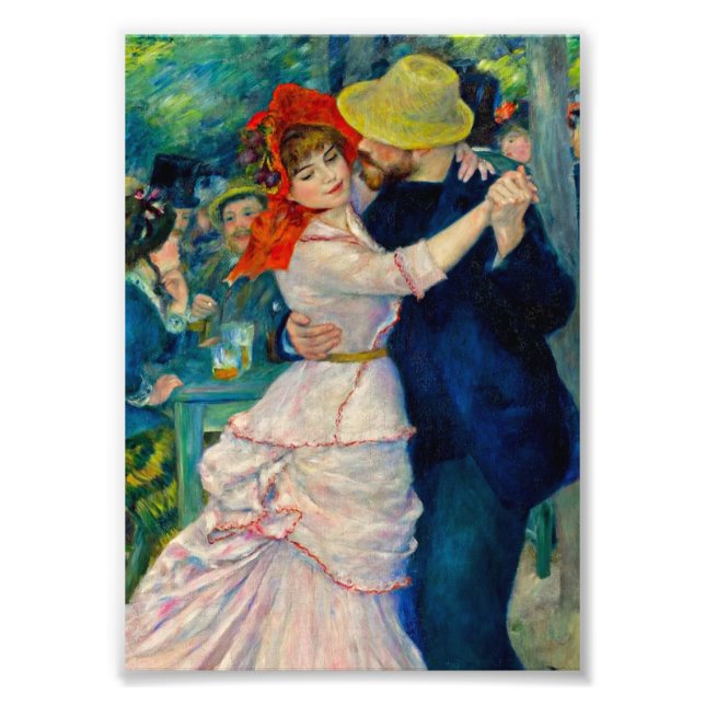 Dance vid Bougival Pierre Renoir Fototryck (Framsidan)