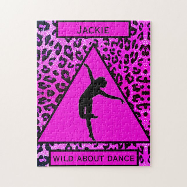 Dance - Vild about Dance Rosa Leopard Puzzle Pussel (Vertikal)