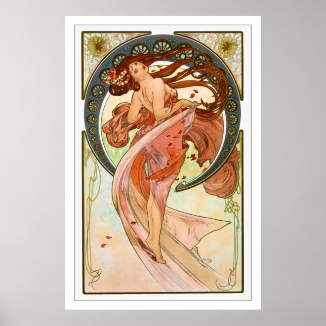 Dance - Vintage Art nouveau av Alphonse Mucha Poster (Framsidan)