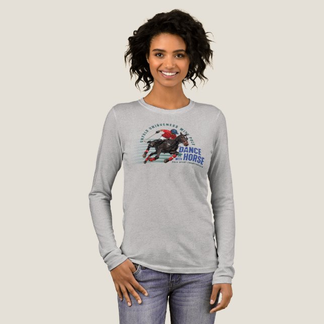 Dance with Horse (Light mode) | Women Long Sleeve T Shirt (Hel framsida)