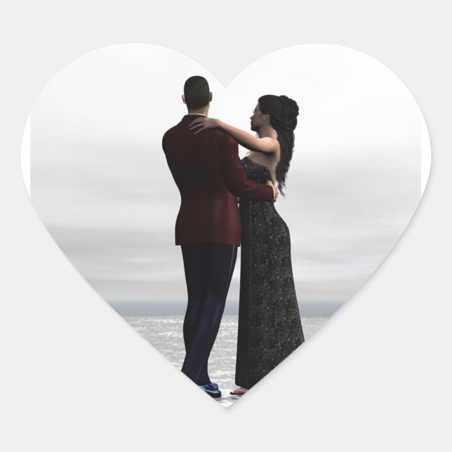 Dance with me hjärtformat klistermärke (Framsida)